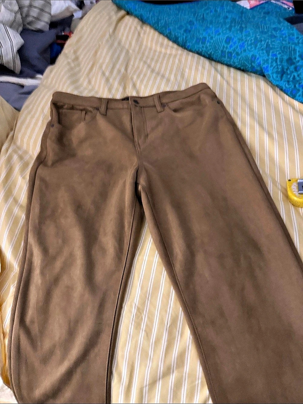 Banana Republic High-Rise Slim Faux Suede Pants Brown Waist 32/14